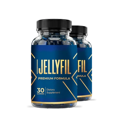 The JellyFil bottle, front label, 30 gummies