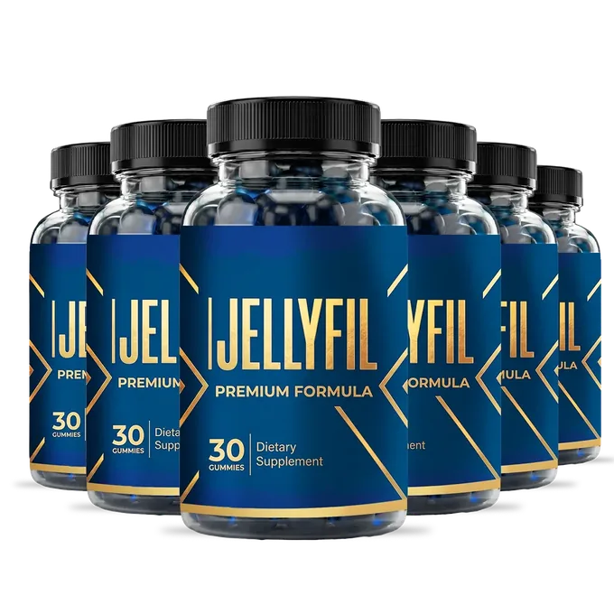 The JellyFil six-bottle pack, front labels showing